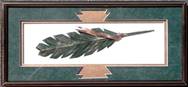 9" X 20", "Feather", Green & Copper Mat