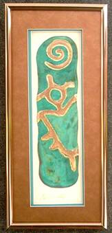 Petroglyph & Spiral  Panel
Air Brush Copper & Turquoise Mat
