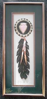 Arrowhead Shield & Feather 
Green & Copper Mat
