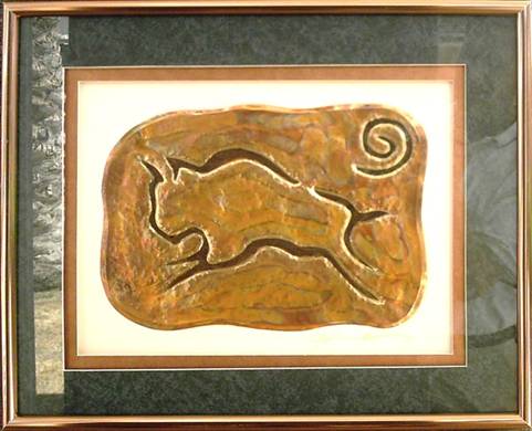 Buffalo Panel With Spiral,
Green & Copper Mat
