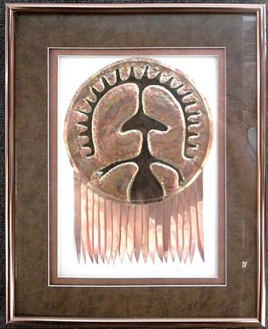 Petroglyph Man With Big Headdress",
Saddle & Copper Mat