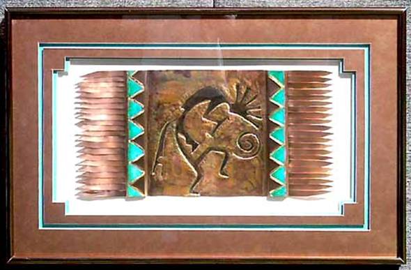 Saguaro Rug With Two Feathers,
Saddle & Copper Mat

