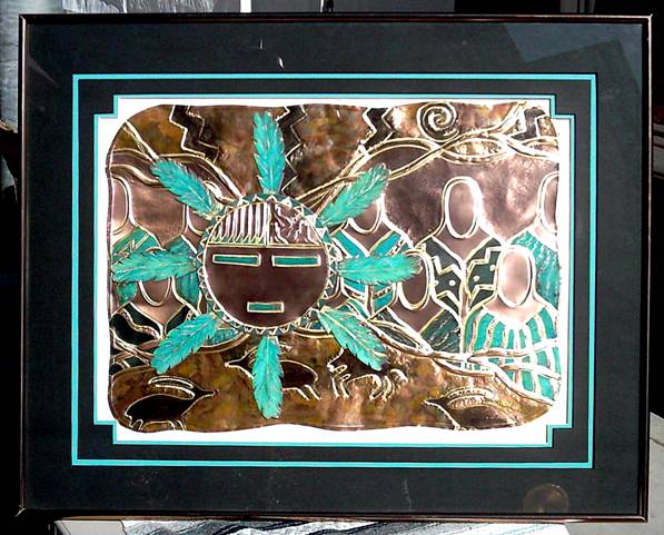 Mask, Maidens, & Petroglyphs  
32X40
Black & Turquoise Mat
$875.00
